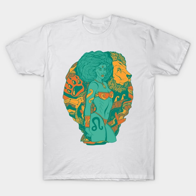 Mountain Green Leo Beauty T-Shirt by kenallouis